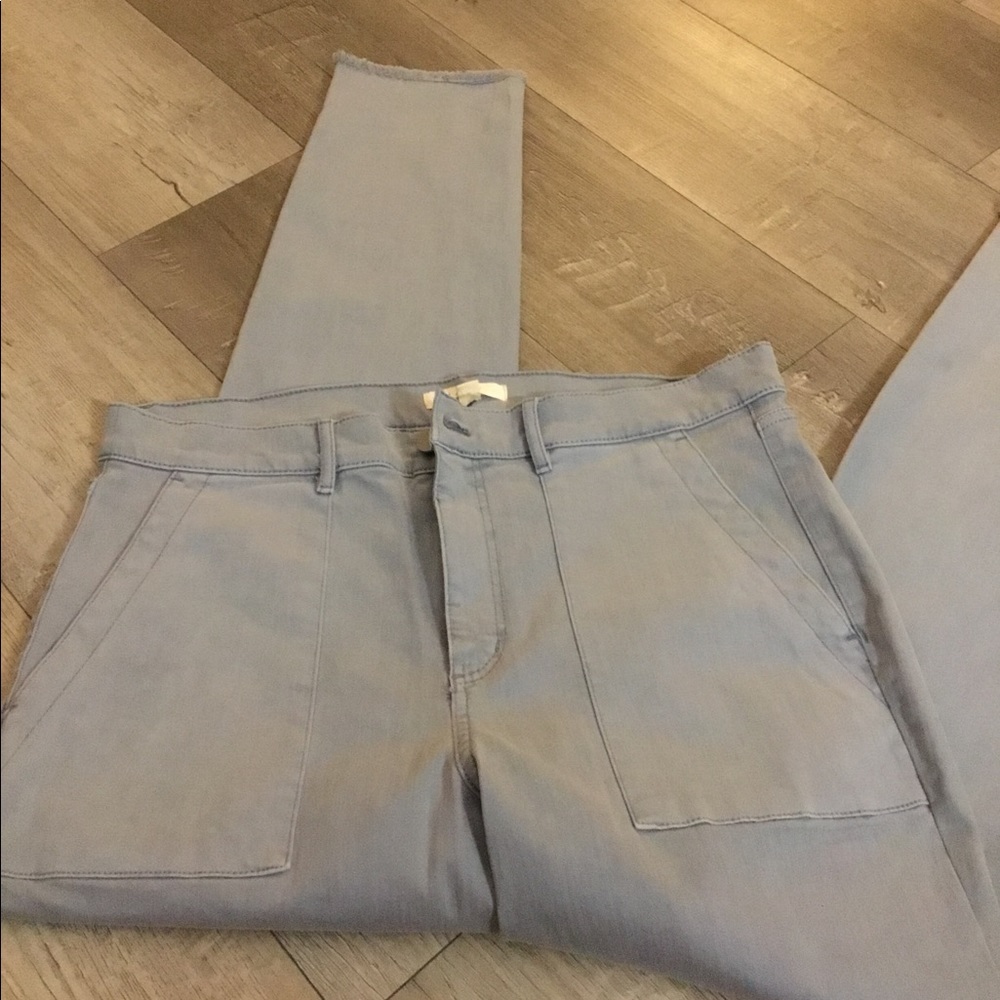 Cargo skinny frayed hem jeans